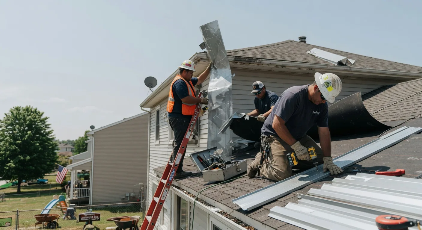 Storm Damage Metal Roof Repair in Meyersville, TX
